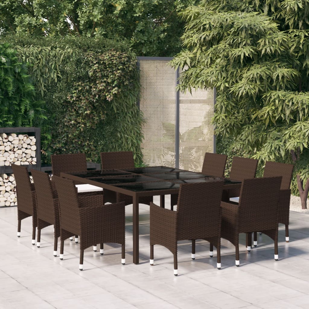 Set mobilier de grădină, 11 piese, maro, poliratan GartenMobel Dekor