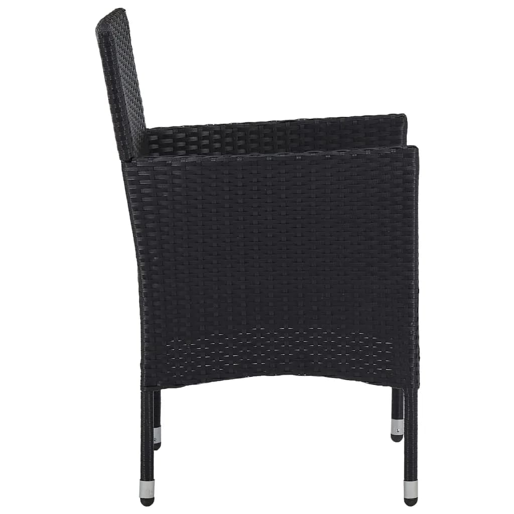 Set mobilier grădină, 5 piese, negru, poliratan/sticlă tratată GartenMobel Dekor