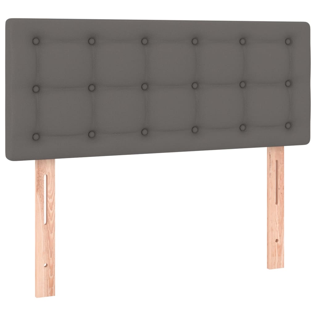 Pat box spring cu saltea, gri, 100x200 cm, piele ecologică GartenMobel Dekor