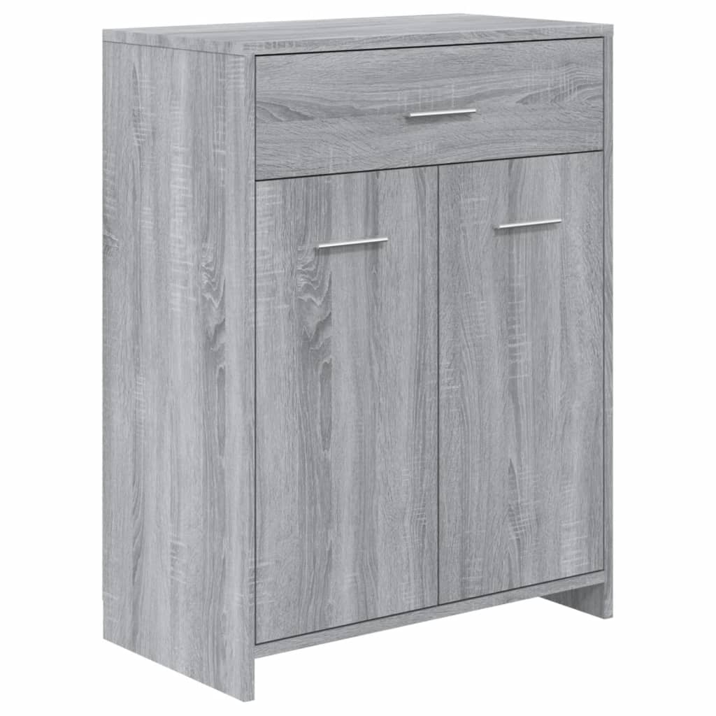 Set mobilier de baie, 4 piese, gri sonoma, lemn prelucrat GartenMobel Dekor