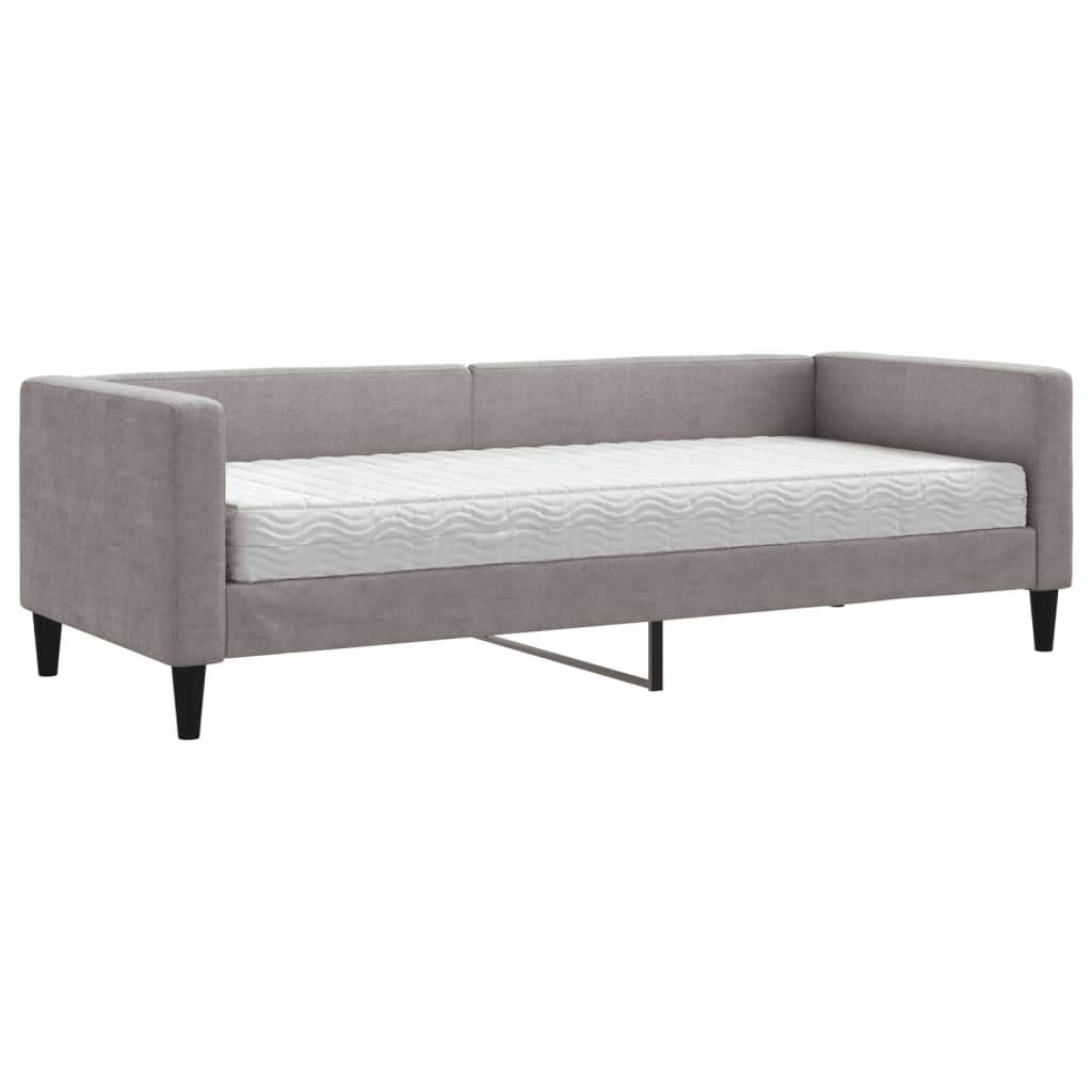 Pat de zi cu saltea, gri taupe, 80x200 cm, textil GartenMobel Dekor