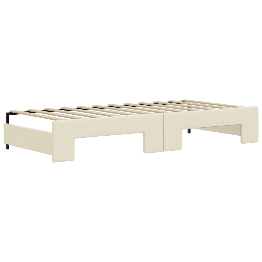 Pat de zi cu extensie și sertare crem 90x200 cm piele ecologică GartenMobel Dekor