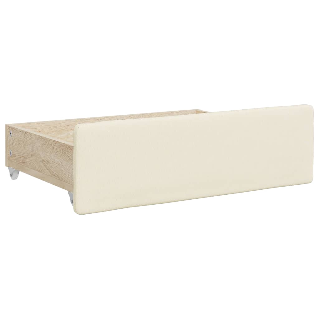 Pat de zi cu extensie și sertare crem 90x200 cm piele ecologică GartenMobel Dekor