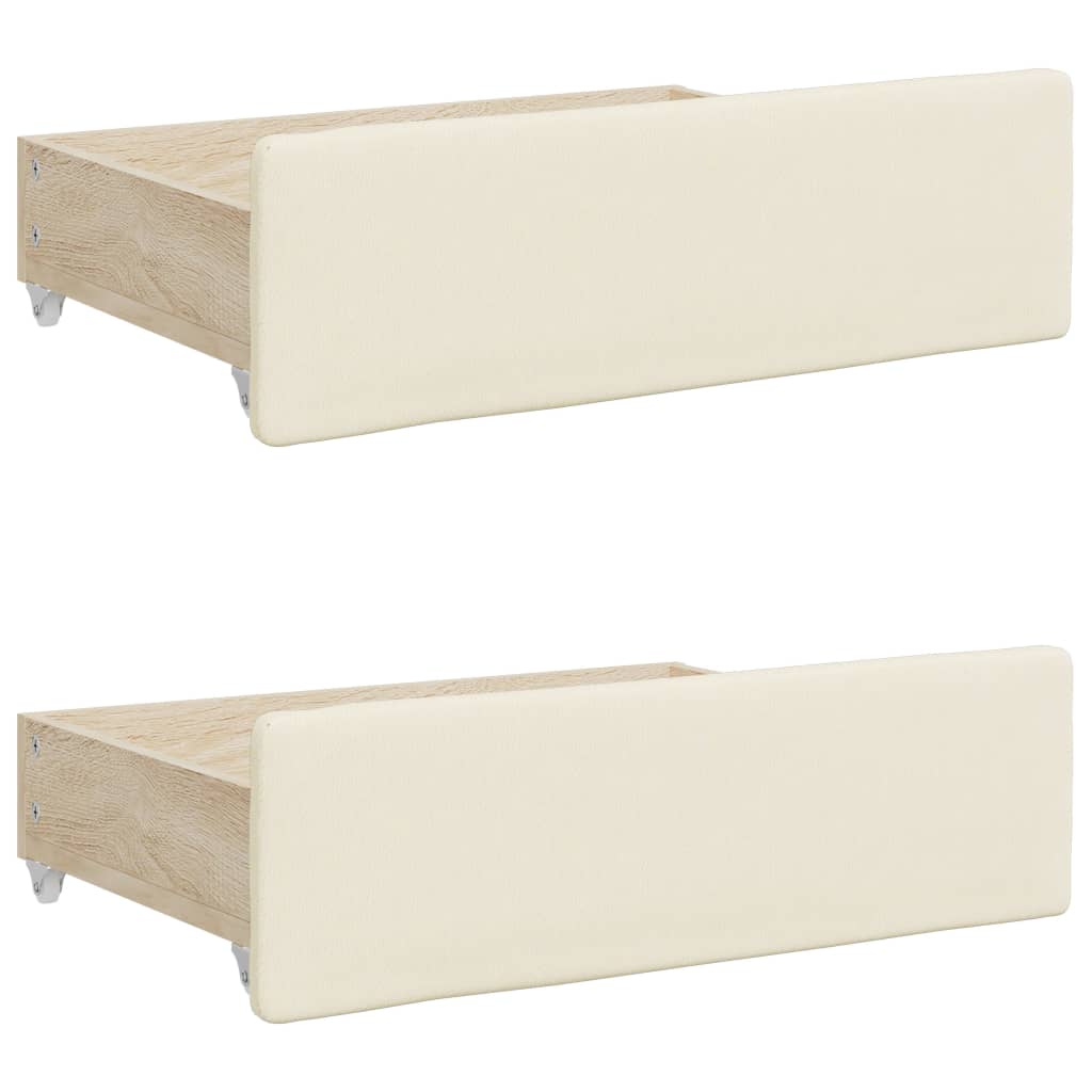 Pat de zi cu extensie și sertare crem 90x200 cm piele ecologică GartenMobel Dekor