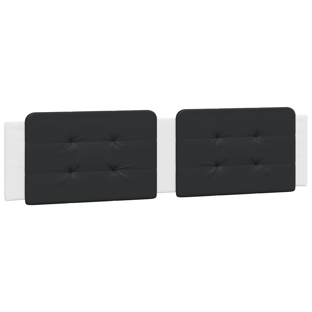 Cadru de pat cu tăblie alb și negru 200x200cm piele artificială GartenMobel Dekor