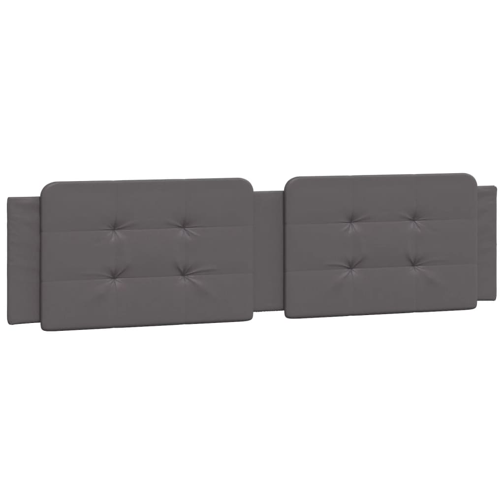 Pat cu saltea, gri, 200x200 cm, piele ecologică GartenMobel Dekor