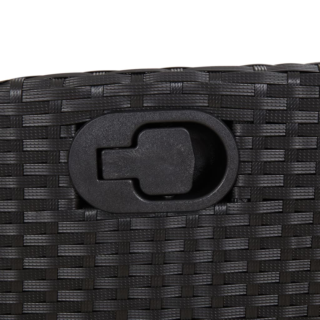 Set mobilier de grădină cu perne, 7 piese, negru, poliratan GartenMobel Dekor