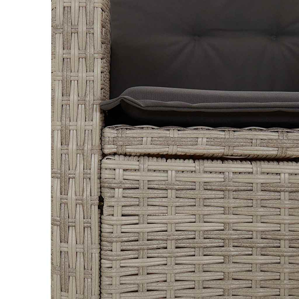 Set mobilier grădină cu perne, 9 piese, gri deschis, poliratan GartenMobel Dekor