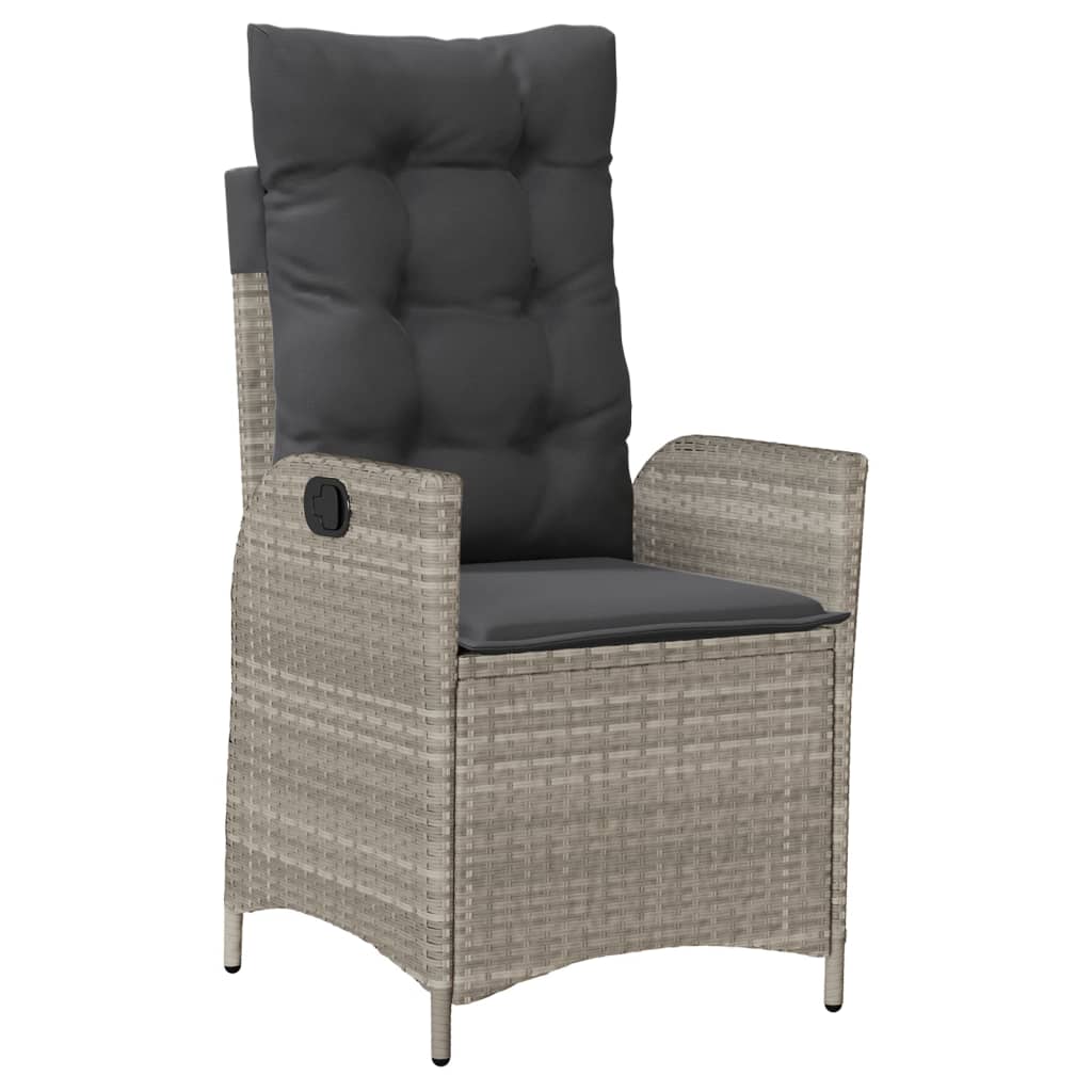 Set mobilier grădină cu perne, 9 piese, gri deschis, poliratan GartenMobel Dekor