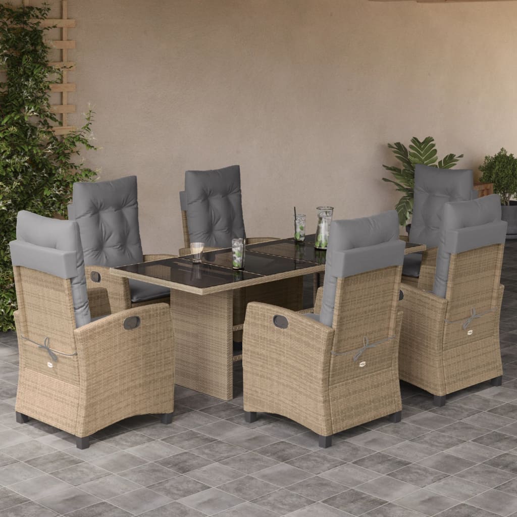Set mobilier pentru grădină, 7 piese, cu perne, bej, poliratan GartenMobel Dekor