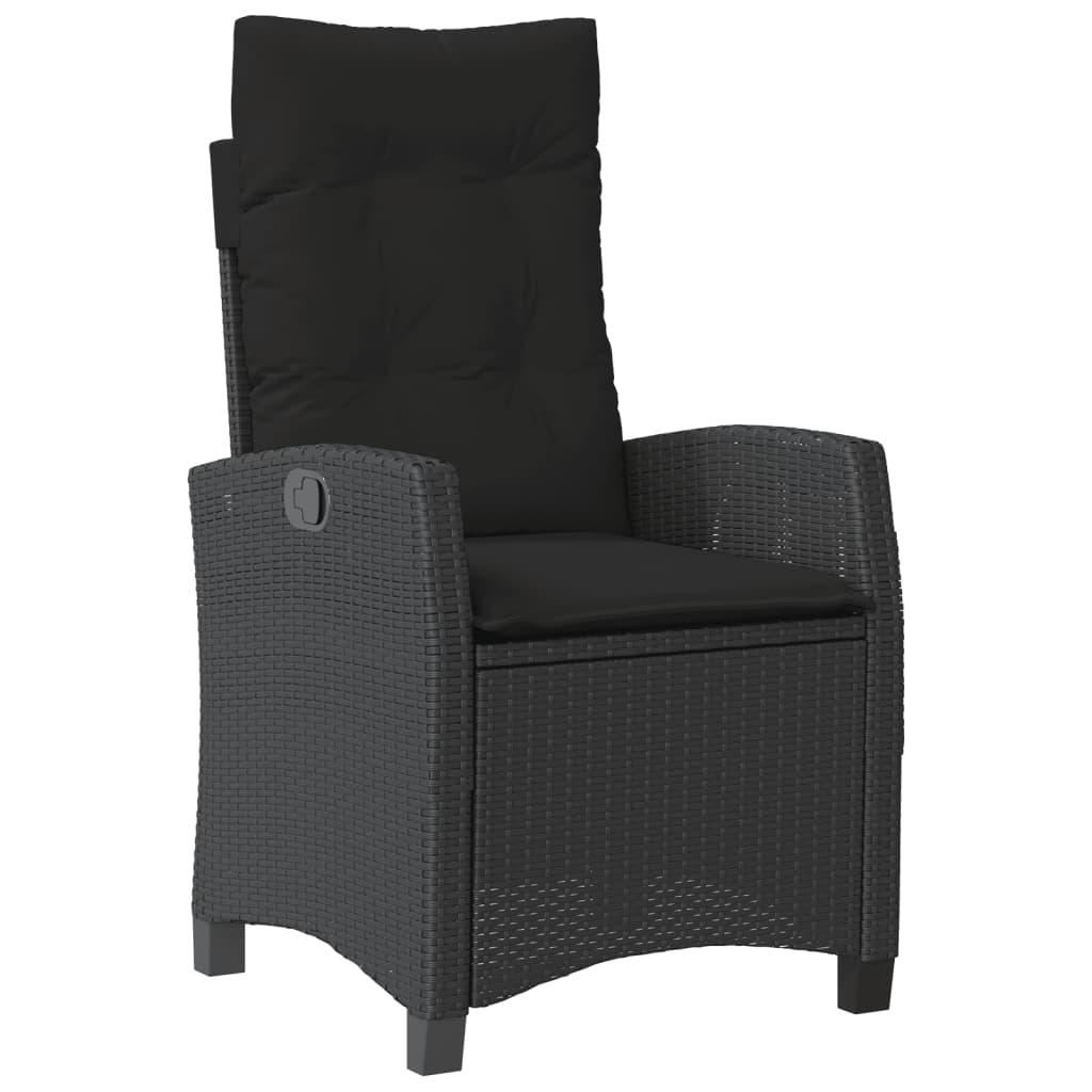 Set mobilier de grădină cu perne, 4 piese, negru, poliratan GartenMobel Dekor