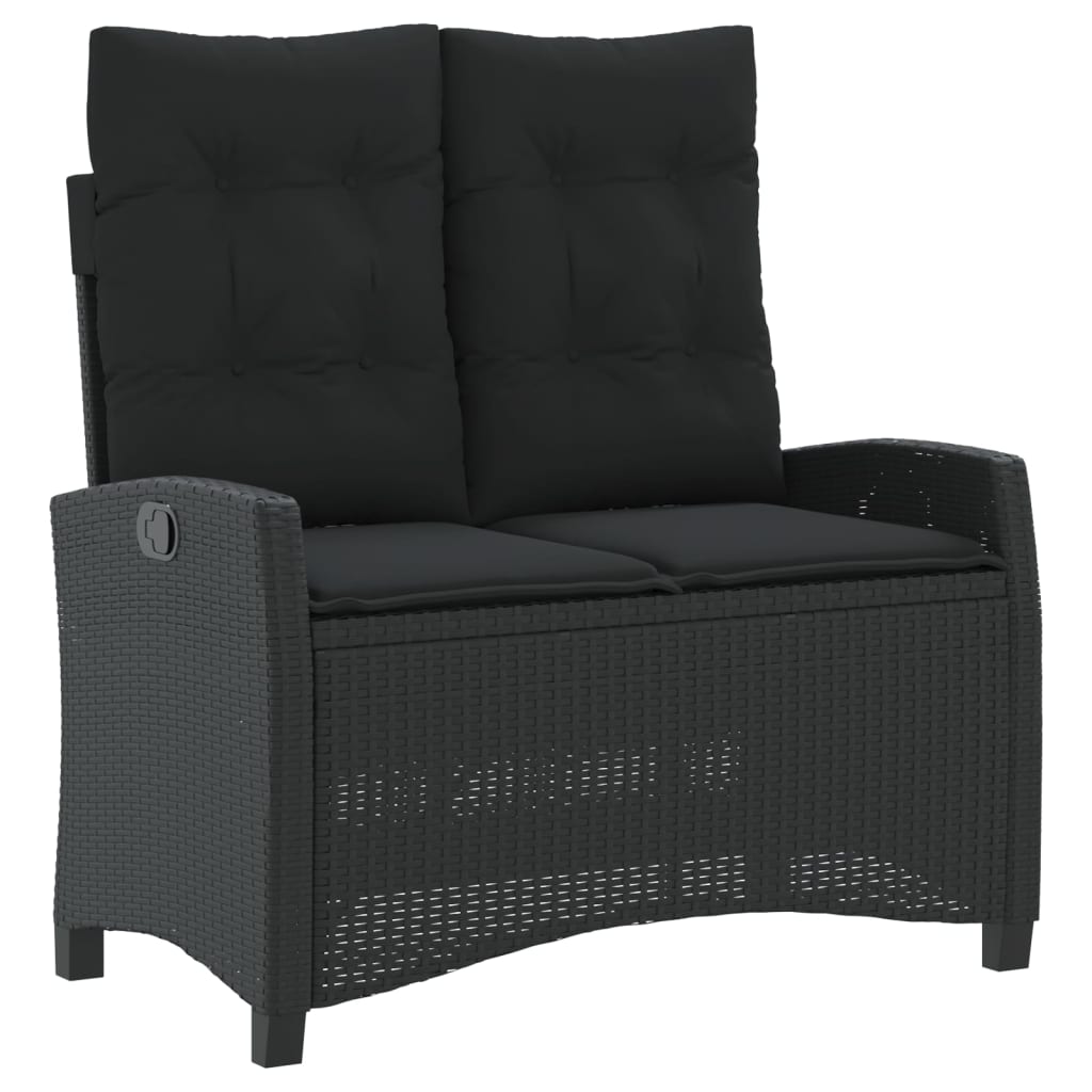 Set mobilier de grădină cu perne, 4 piese, negru, poliratan GartenMobel Dekor