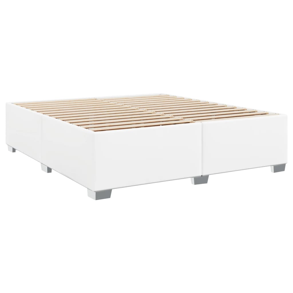 Pat box spring cu saltea, alb, 180x200 cm, piele ecologică GartenMobel Dekor
