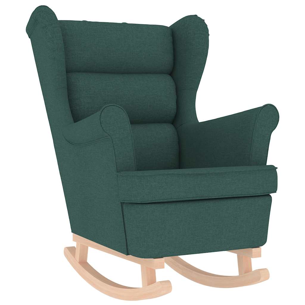 Scaun balansoar cu taburet, verde închis, textil GartenMobel Dekor