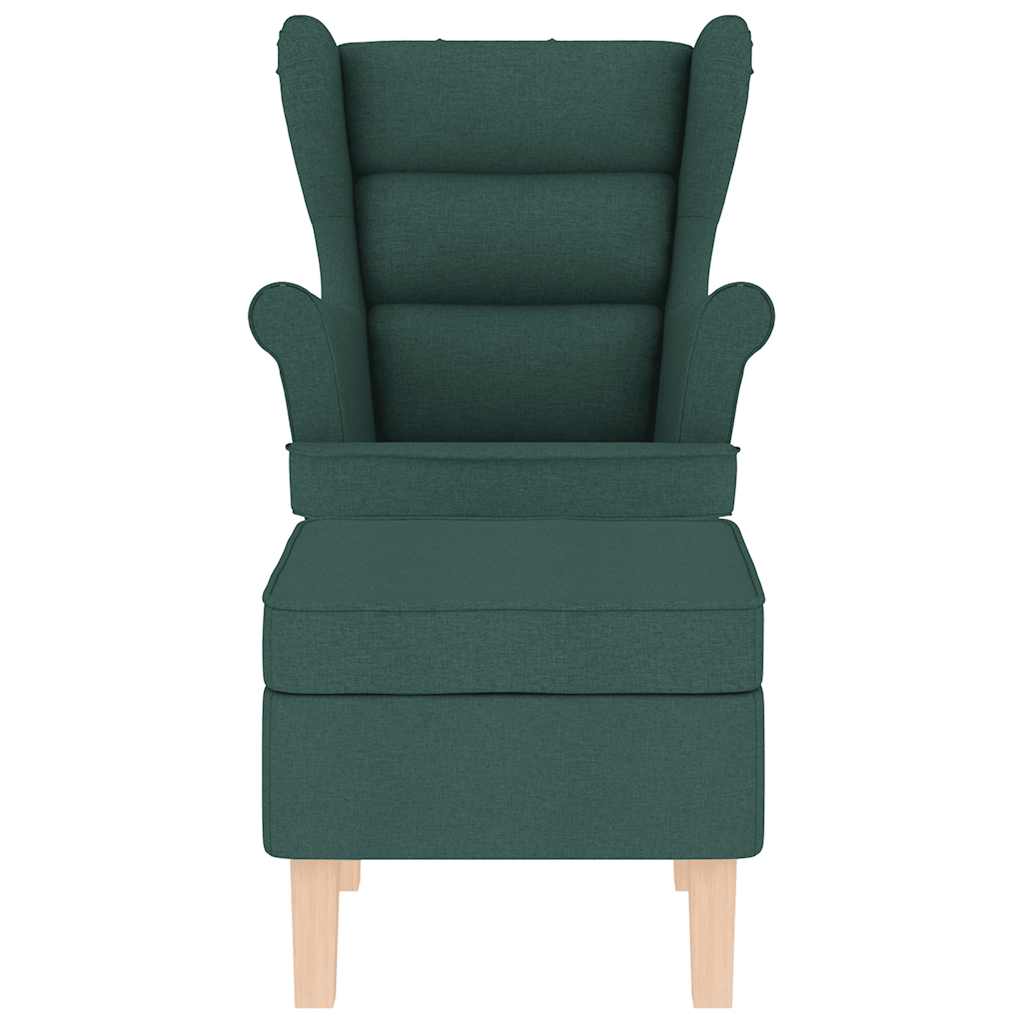 Scaun balansoar cu taburet, verde închis, textil GartenMobel Dekor