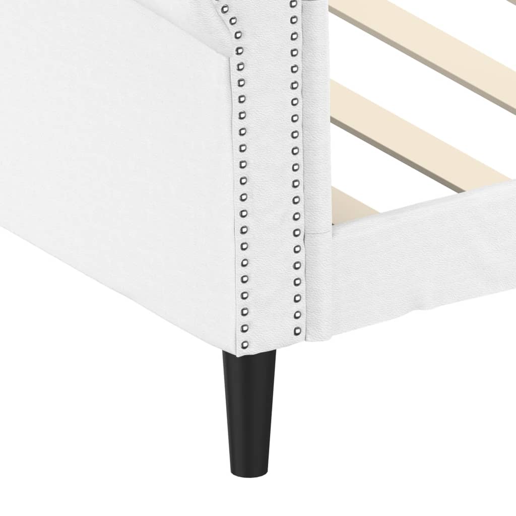 Pat de zi, alb, 100x200 cm, piele ecologică GartenMobel Dekor