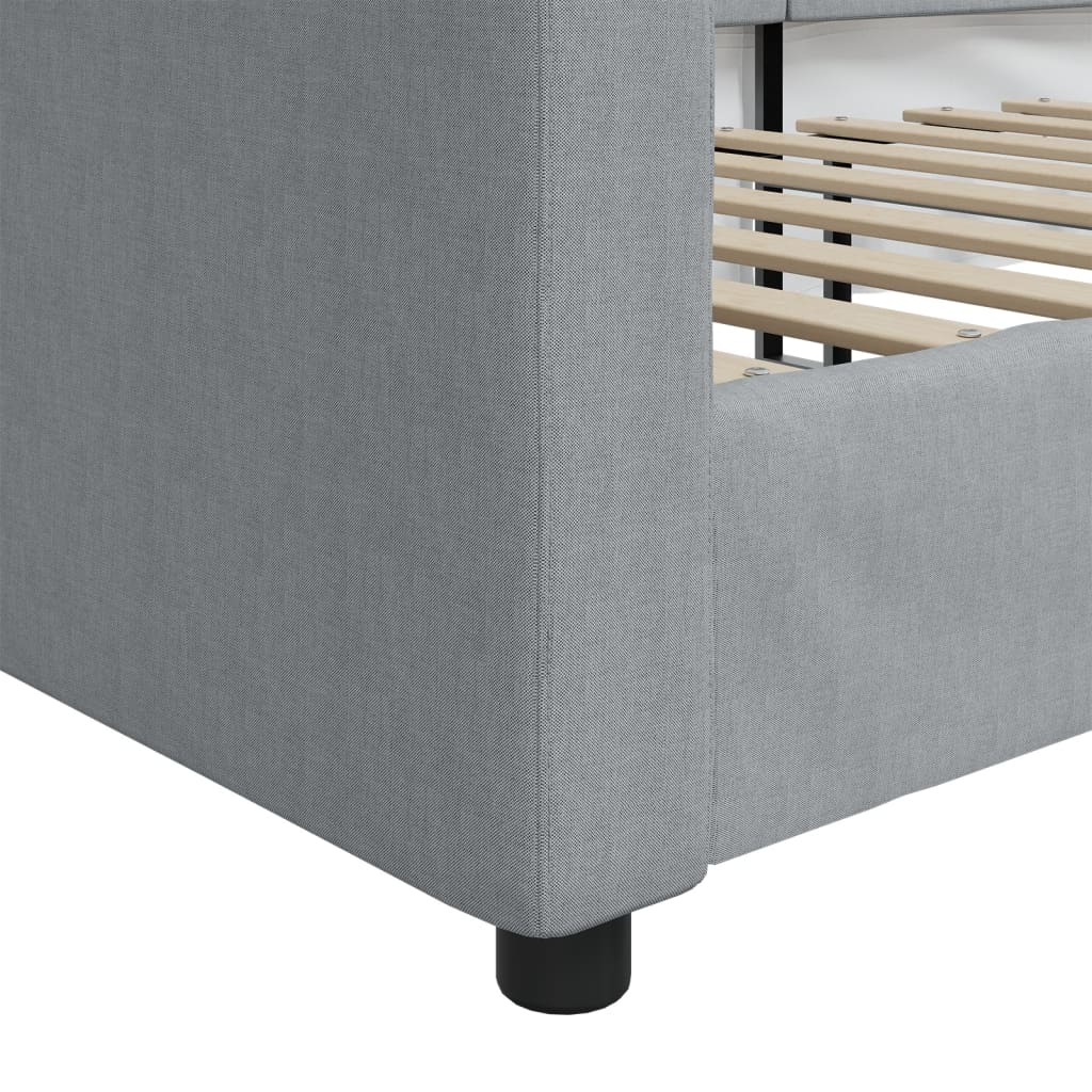 Pat de zi, gri deschis, 90x200 cm, material textil GartenMobel Dekor