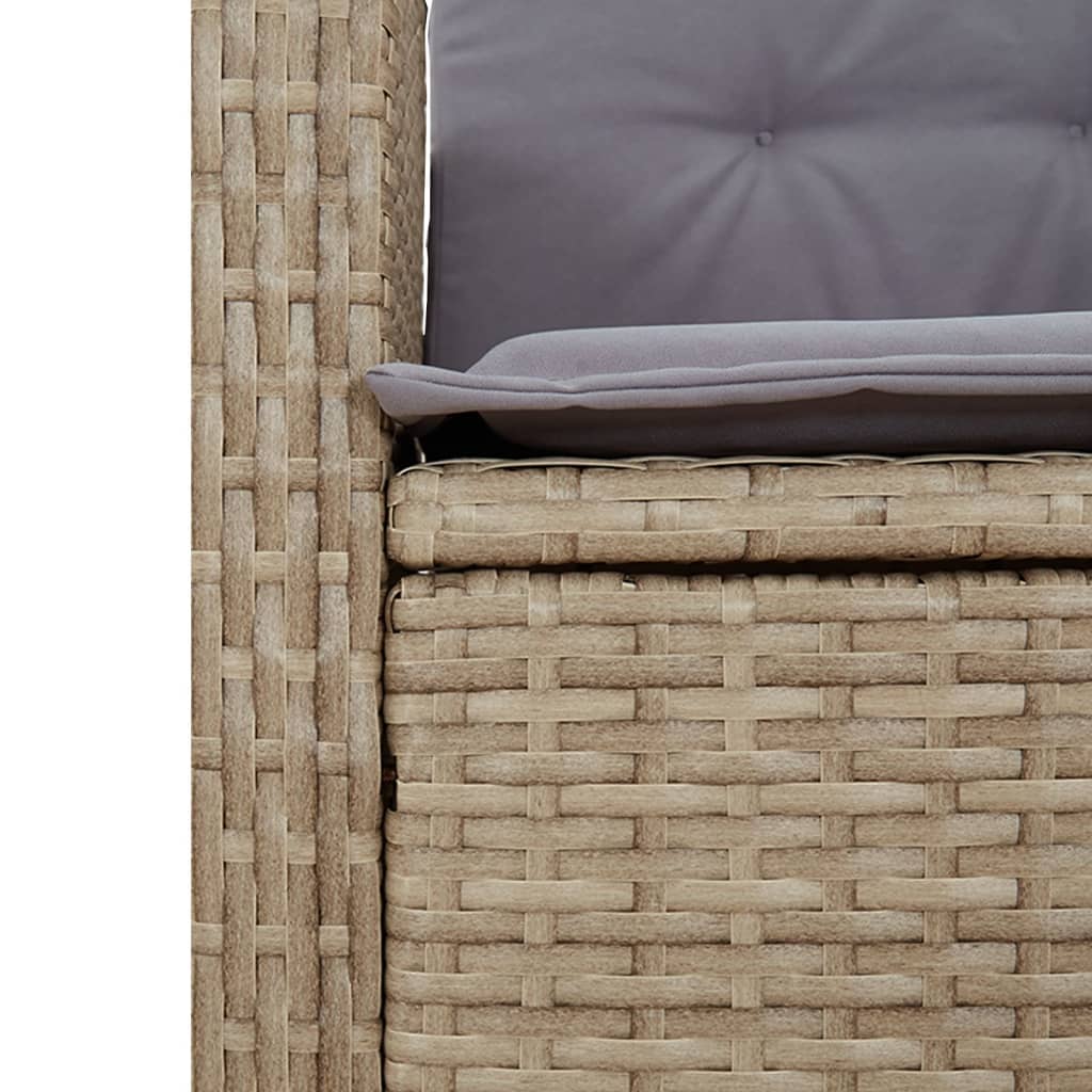 Scaun de grădină rabatabil cu perne, bej combinat, poliratan GartenMobel Dekor