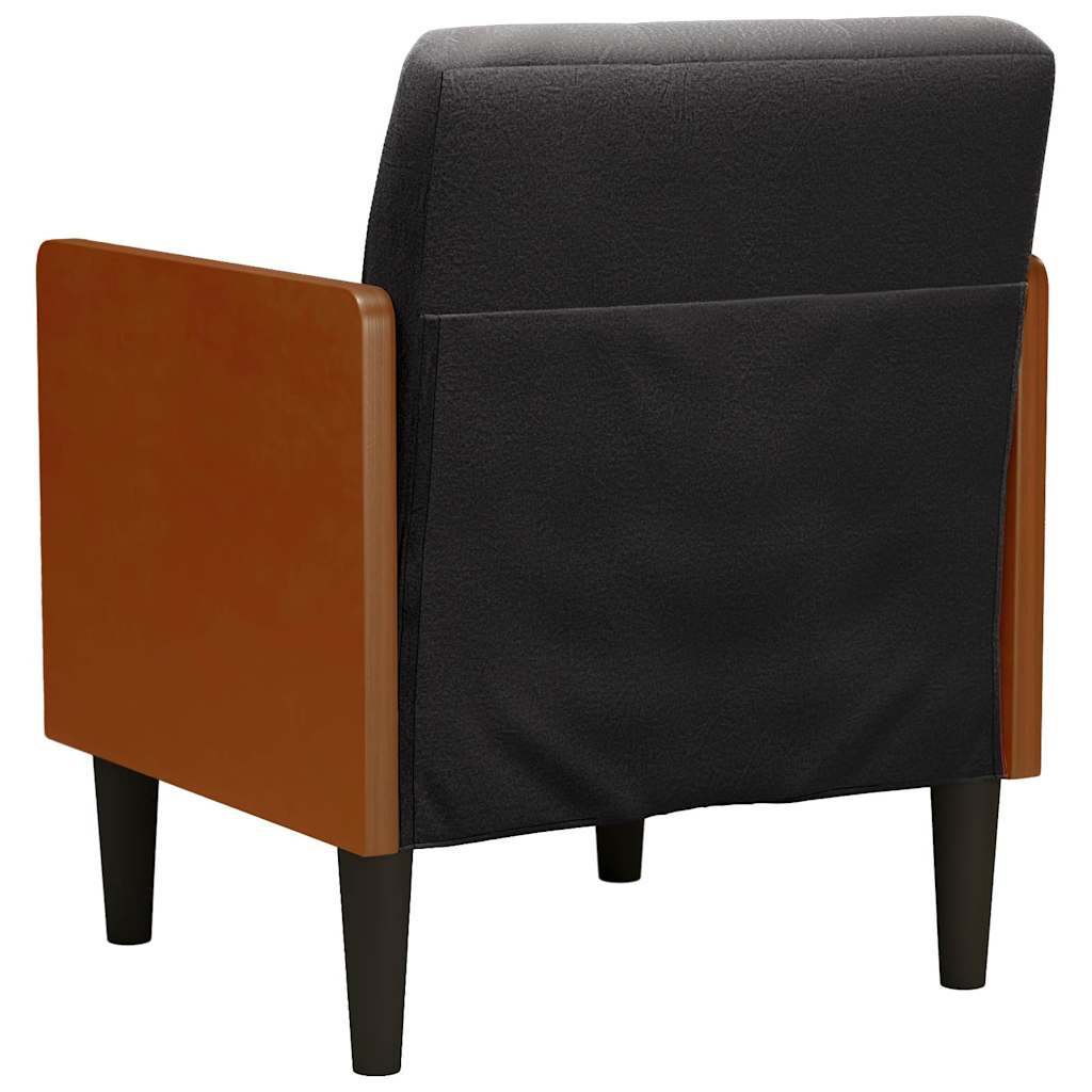 Canapea Scaun cu Cotiere Negru 55 cm Catifea GartenMobel Dekor