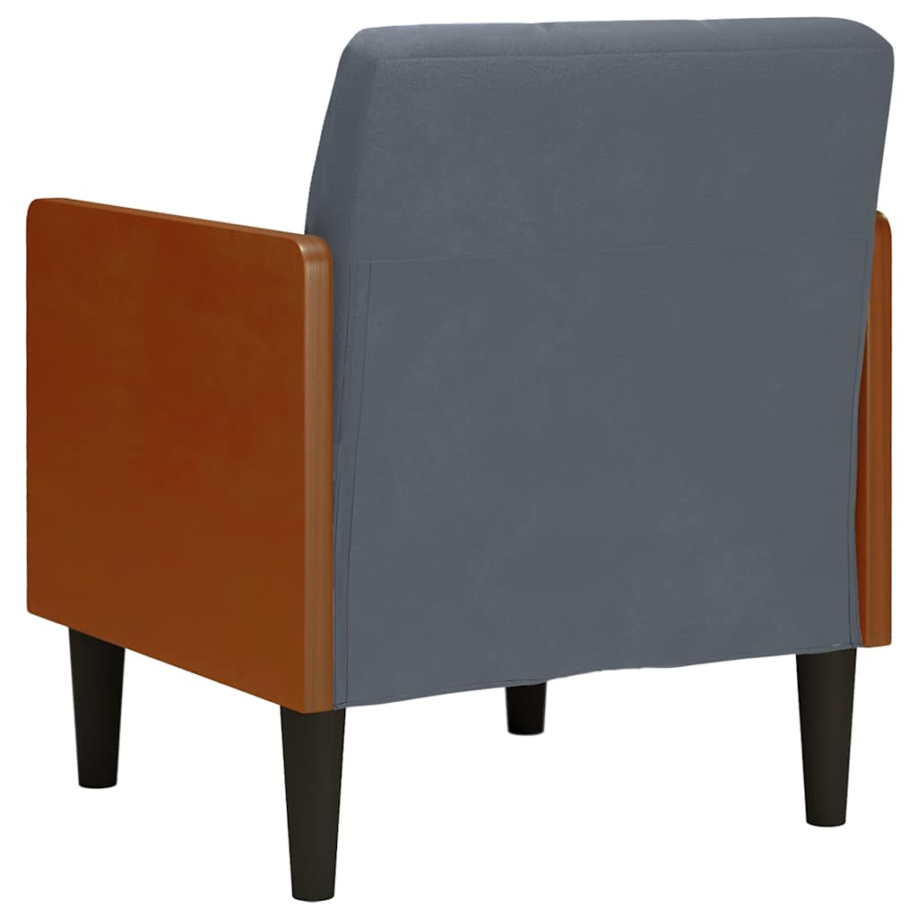 Canapea fotoliu cu cotiere gri închis 55 cm catifea GartenMobel Dekor