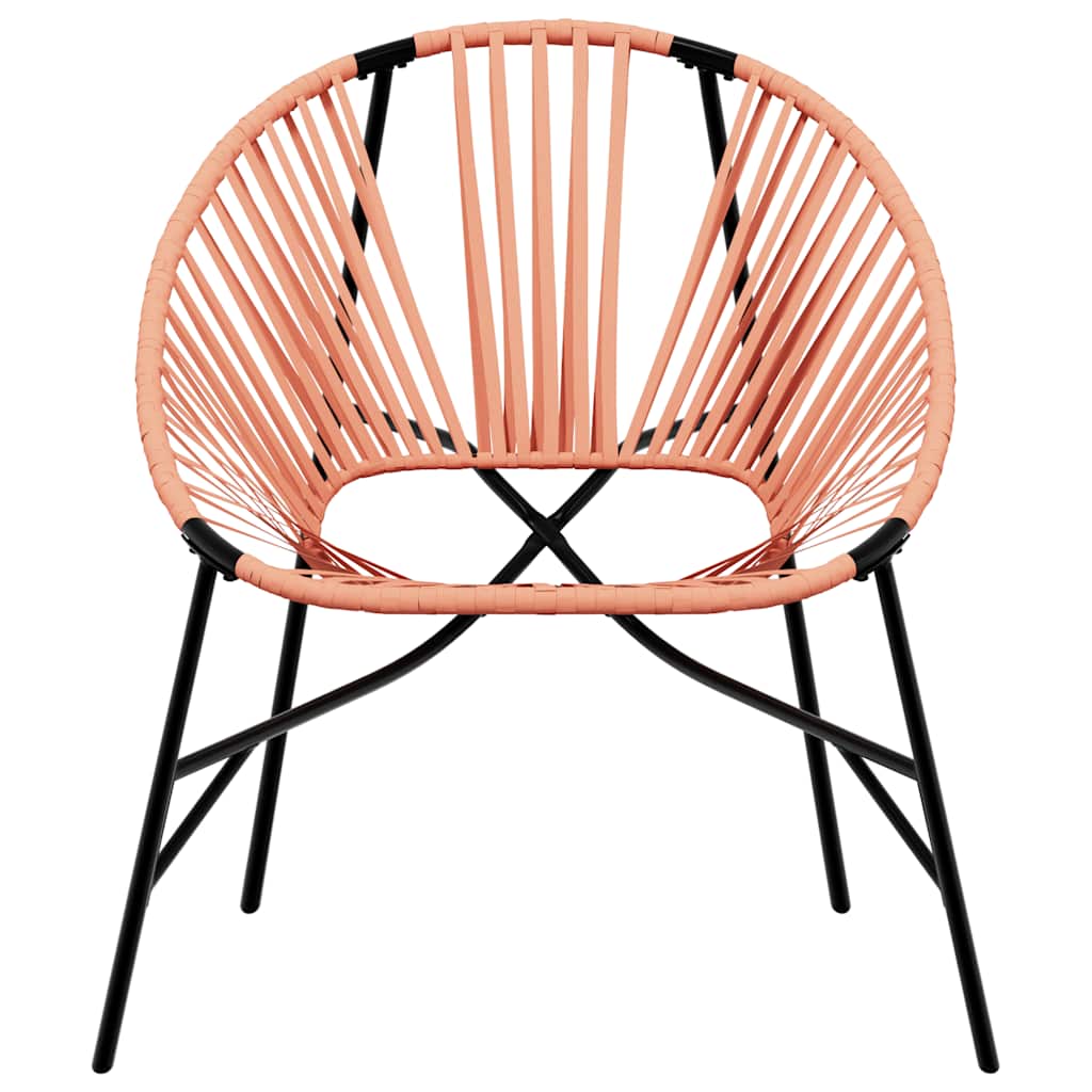 Scaun Ou de grădină Negru și Portocaliu Poly Rattan GartenMobel Dekor