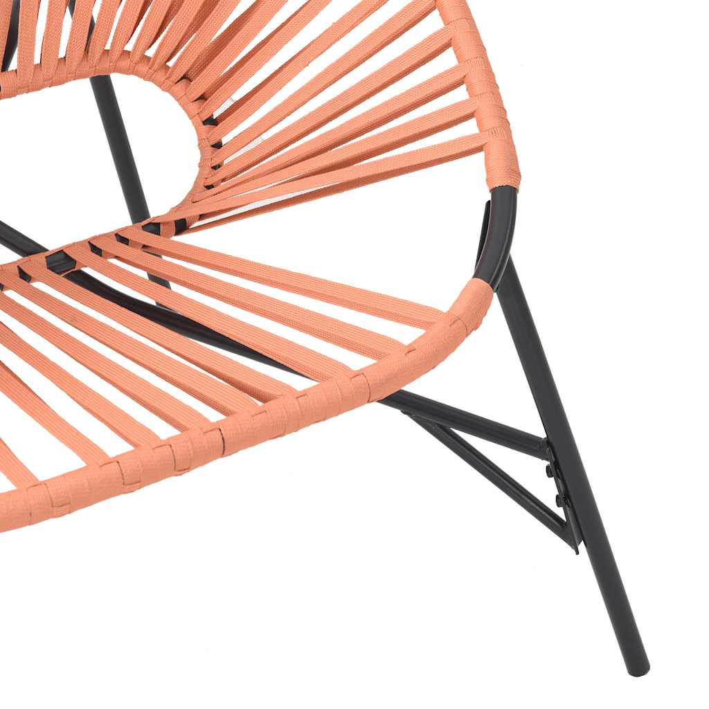 Scaun Ou de grădină Negru și Portocaliu Poly Rattan GartenMobel Dekor