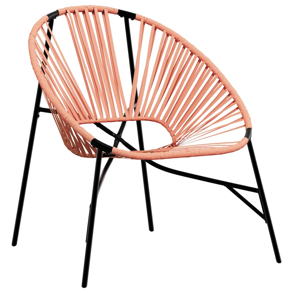 Scaun Ou de grădină Negru și Portocaliu Poly Rattan GartenMobel Dekor