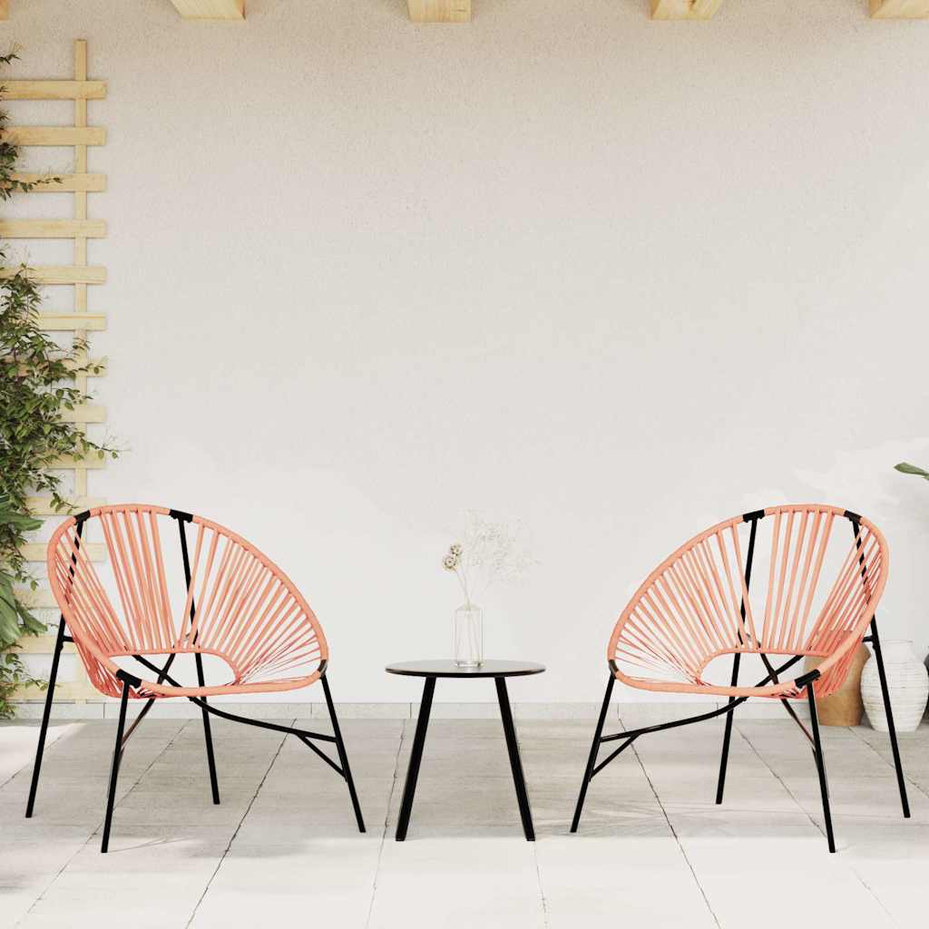 Scaun Ou de grădină Negru și Portocaliu Poly Rattan GartenMobel Dekor