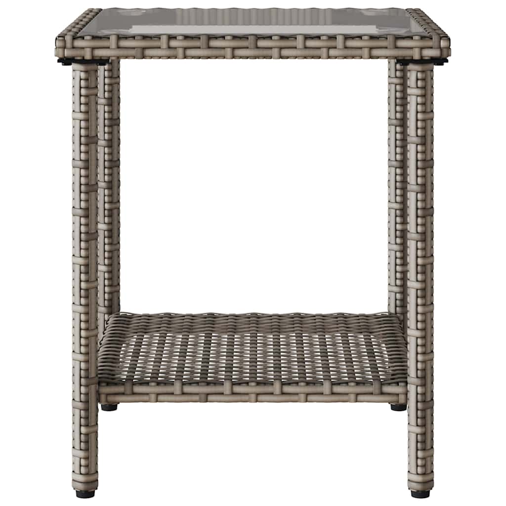 Canapea de grădină cu masă și perne în formă L polirattan gri GartenMobel Dekor