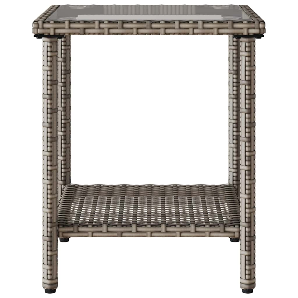 Canapea de grădină cu masă și perne în formă L polirattan gri GartenMobel Dekor