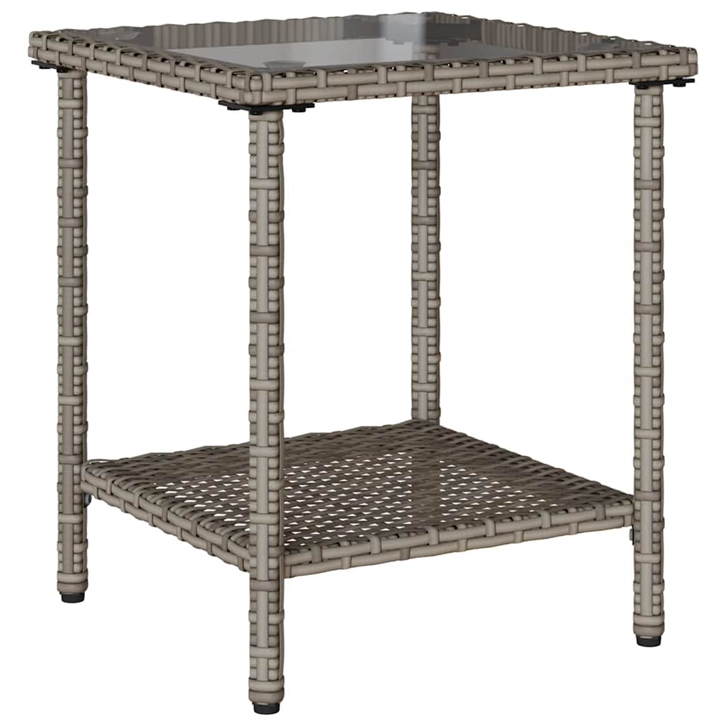 Canapea de grădină cu masă și perne în formă L polirattan gri GartenMobel Dekor