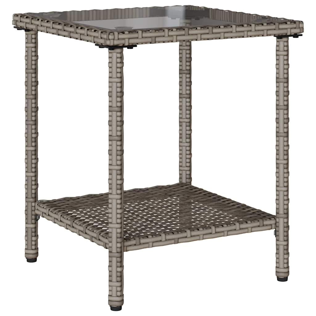 Canapea de grădină cu masă și perne în formă L polirattan gri GartenMobel Dekor