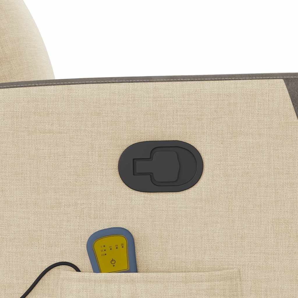 Fotoliu rabatabil de masaj, crem, material textil GartenMobel Dekor