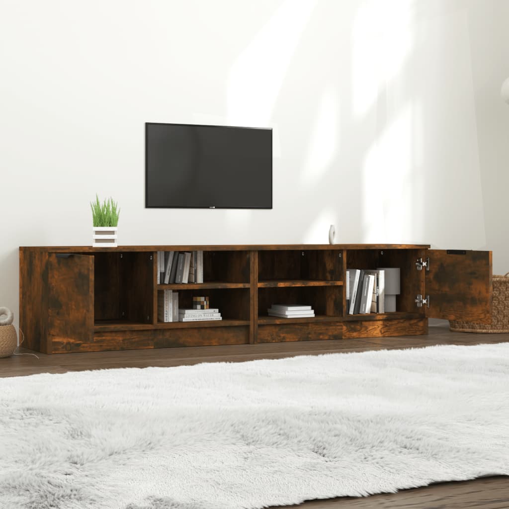 Comodă TV, 2 buc.,stejar fumuriu, 80x35x36,5 cm, lemn prelucrat GartenMobel Dekor