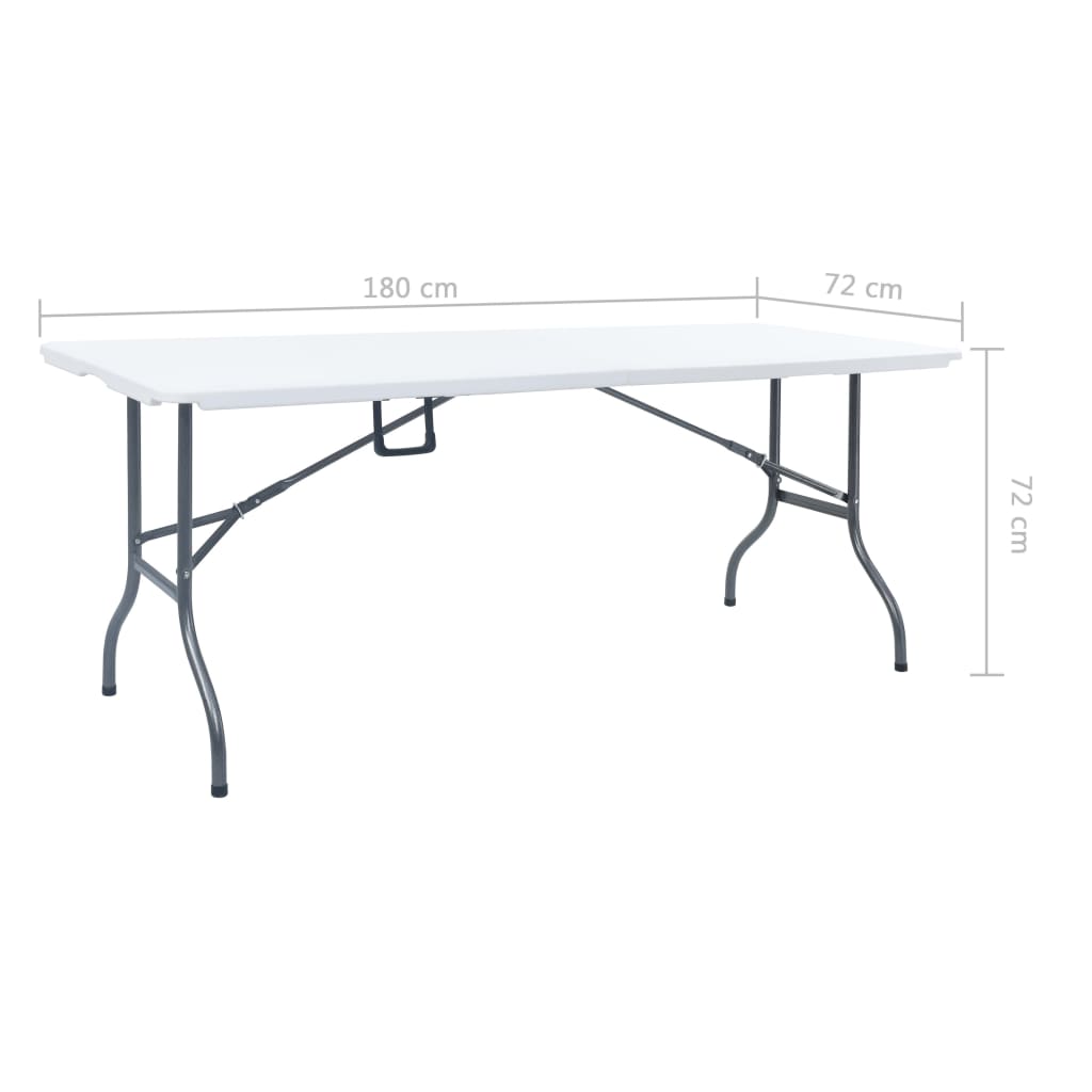 Masă de grădină pliabilă, alb, 180x72x72 cm, HDPE GartenMobel Dekor