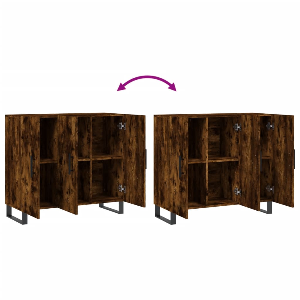 Dulap, stejar fumuriu, 90x34x80 cm, lemn compozit GartenMobel Dekor