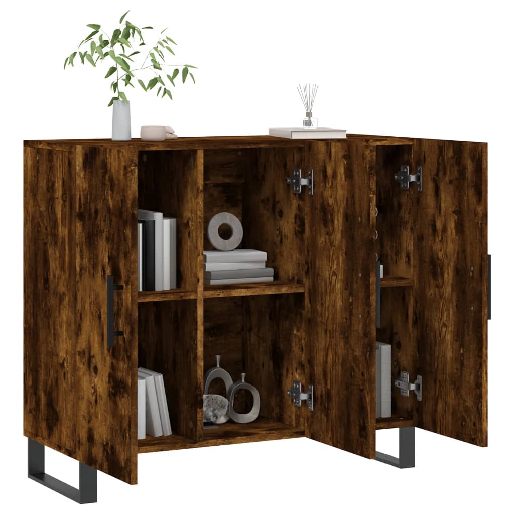 Dulap, stejar fumuriu, 90x34x80 cm, lemn compozit GartenMobel Dekor
