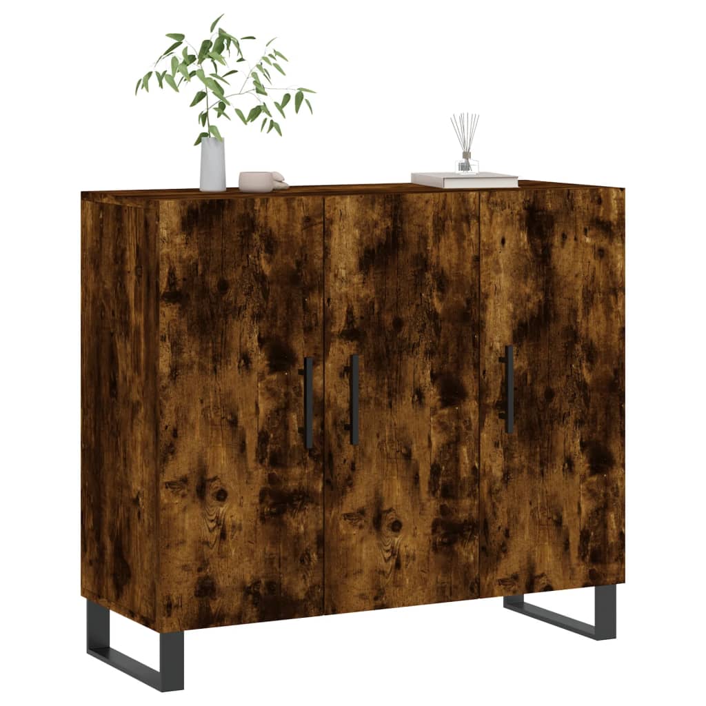 Dulap, stejar fumuriu, 90x34x80 cm, lemn compozit GartenMobel Dekor