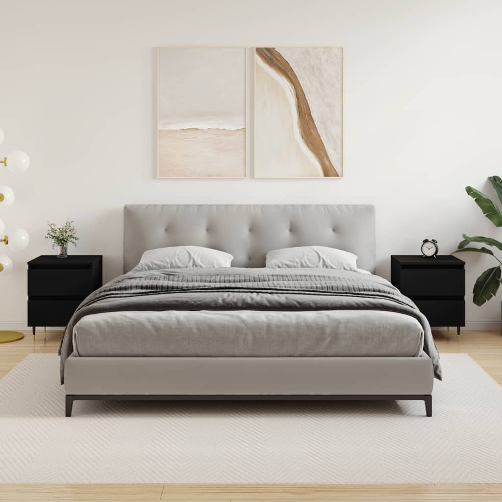 Noptiere, 2 buc., negru, 40x35x50 cm, lemn compozit GartenMobel Dekor