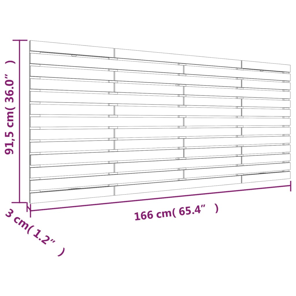 Tăblie de pat pentru perete, 166x3x91,5 cm, lemn masiv de pin GartenMobel Dekor