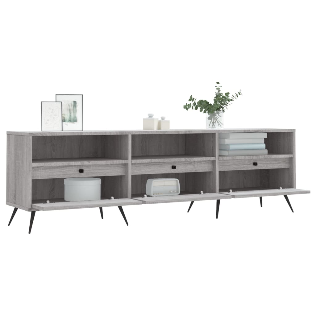 Comodă TV, gri sonoma, 150x30x44,5 cm, lemn prelucrat GartenMobel Dekor