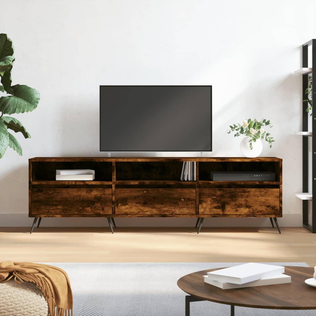 Comodă TV, stejar fumuriu, 150x30x44,5 cm, lemn prelucrat GartenMobel Dekor