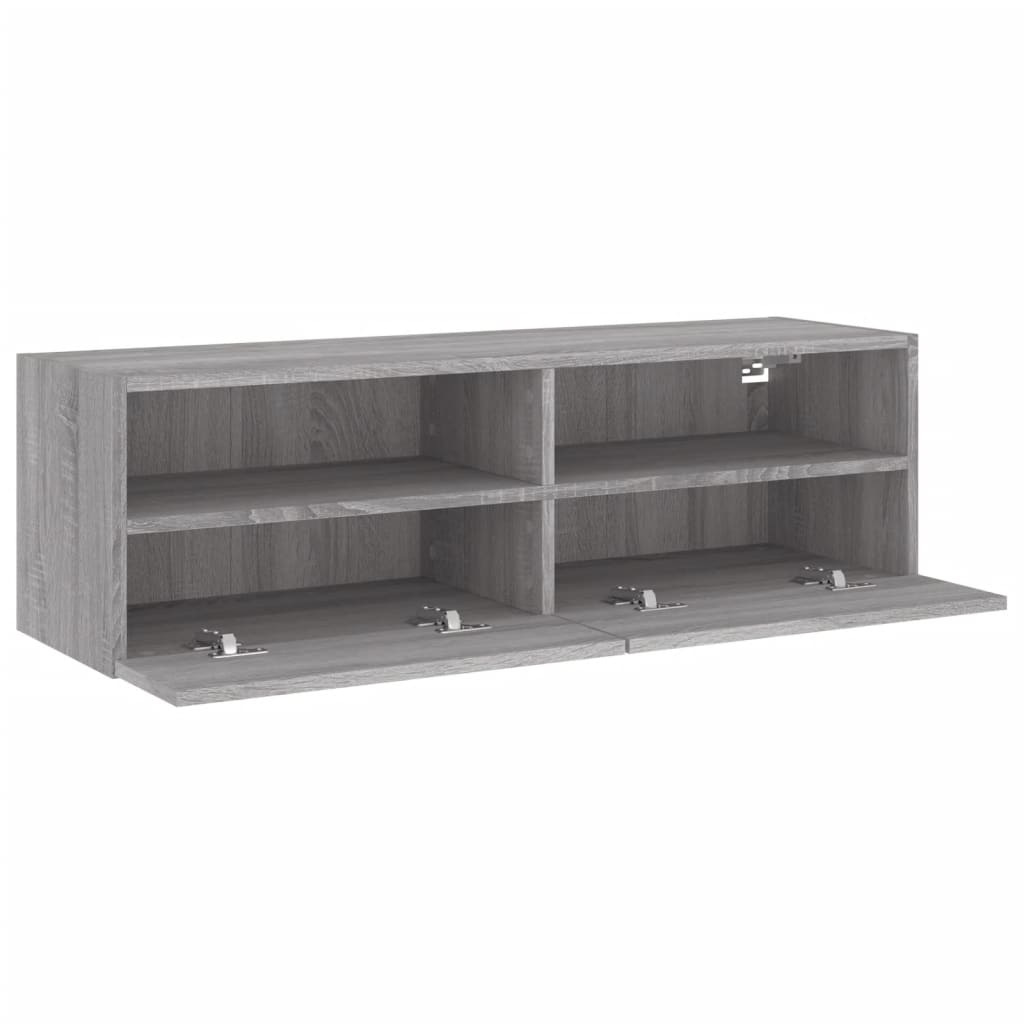 Comodă TV de perete, gri sonoma, 100x30x30 cm, lemn prelucrat GartenMobel Dekor