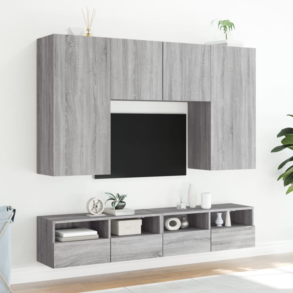 Comodă TV de perete, gri sonoma, 100x30x30 cm, lemn prelucrat GartenMobel Dekor
