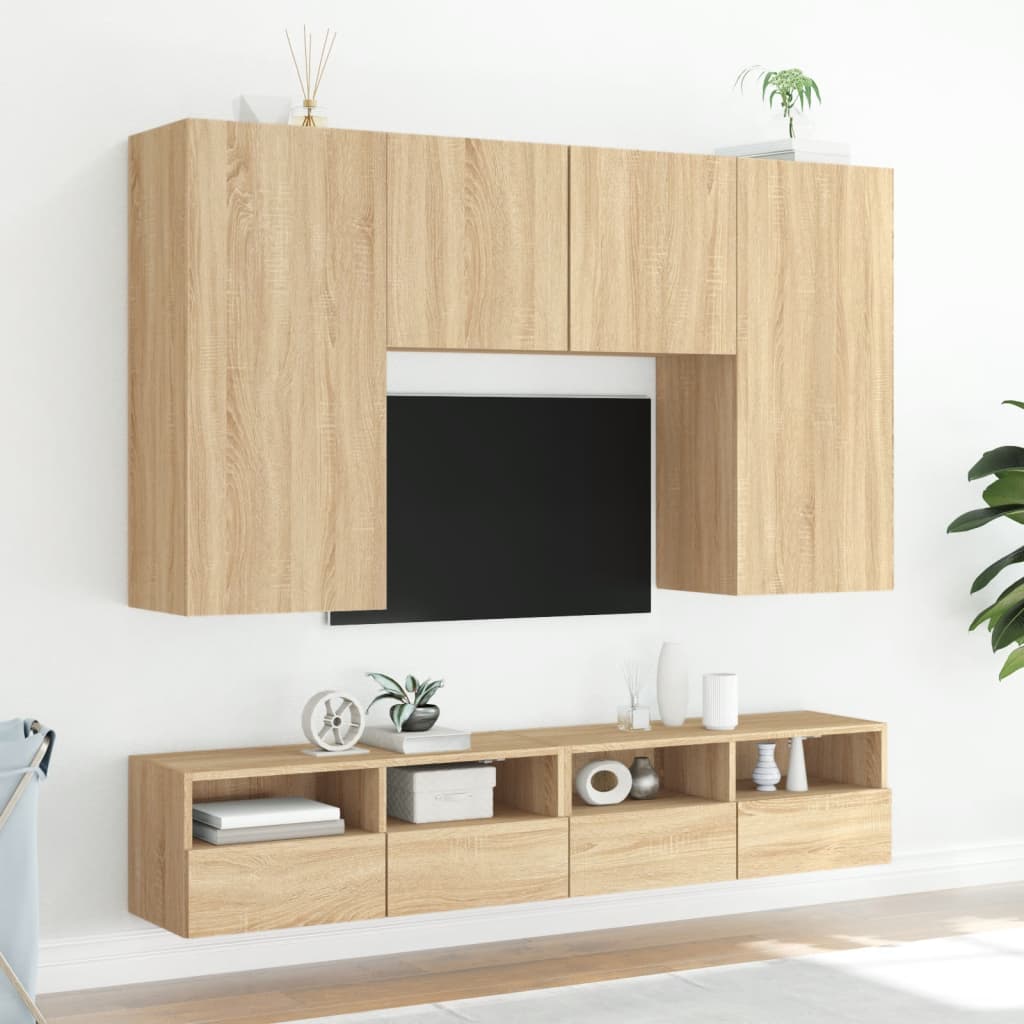 Comodă TV de perete, stejar sonoma, 100x30x30 cm lemn prelucrat GartenMobel Dekor