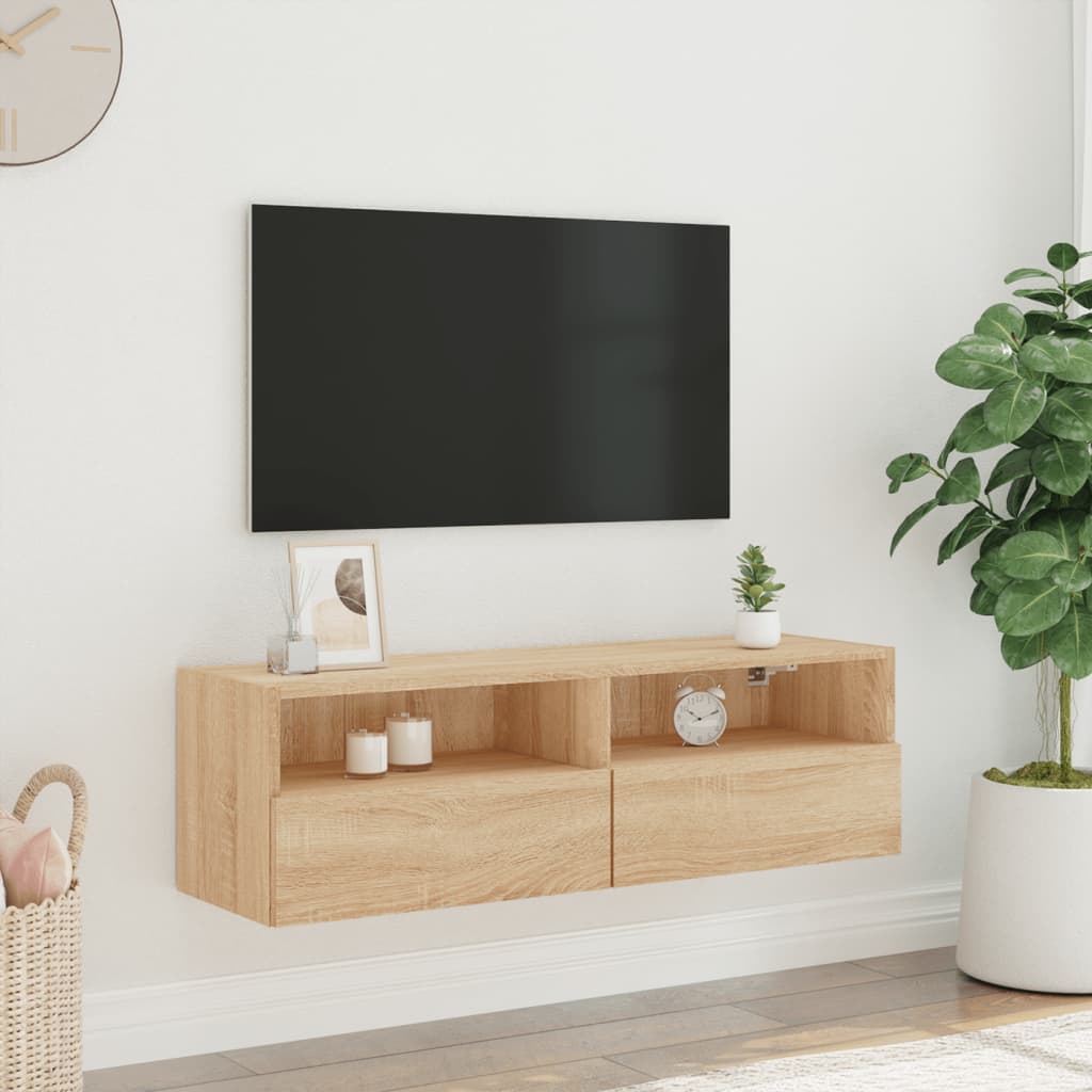 Comodă TV de perete, stejar sonoma, 100x30x30 cm lemn prelucrat GartenMobel Dekor