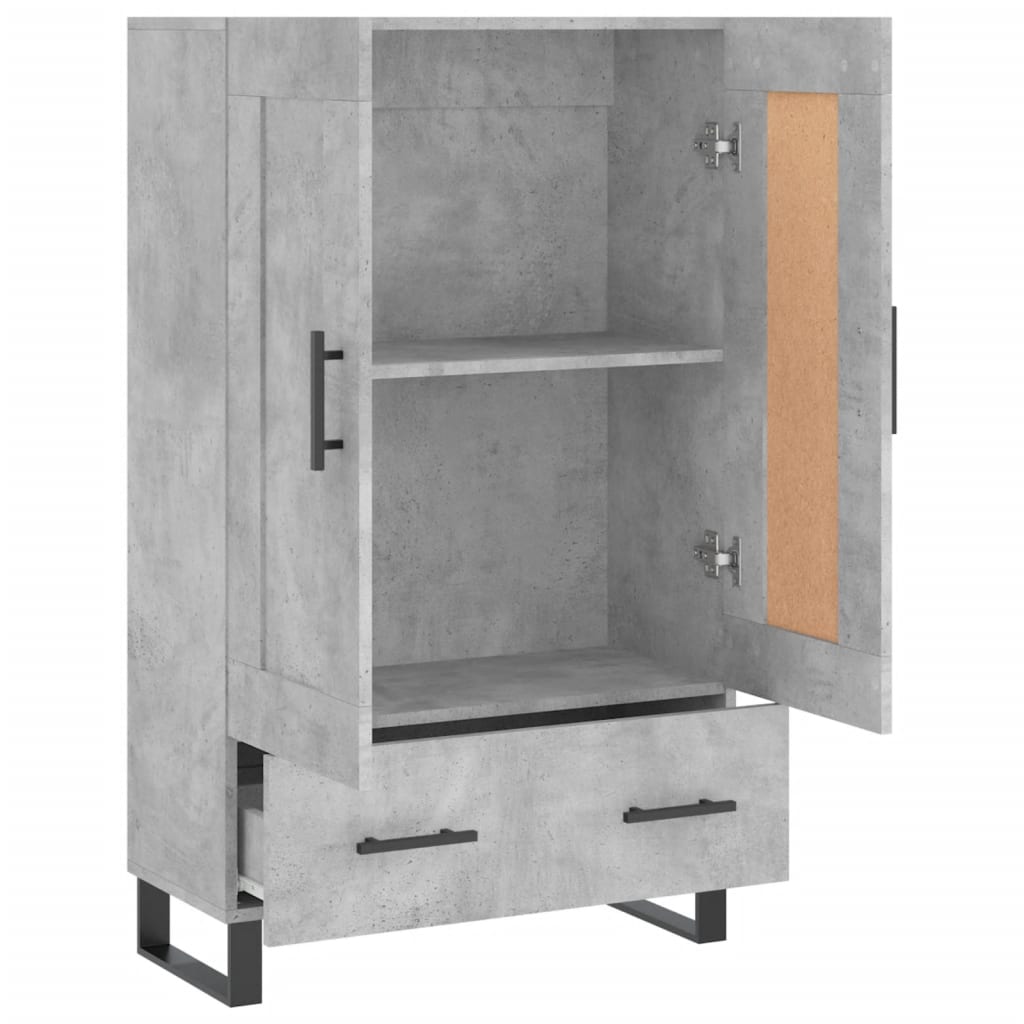 Dulap înalt, gri beton, 69,5x31x115 cm, lemn compozit GartenMobel Dekor