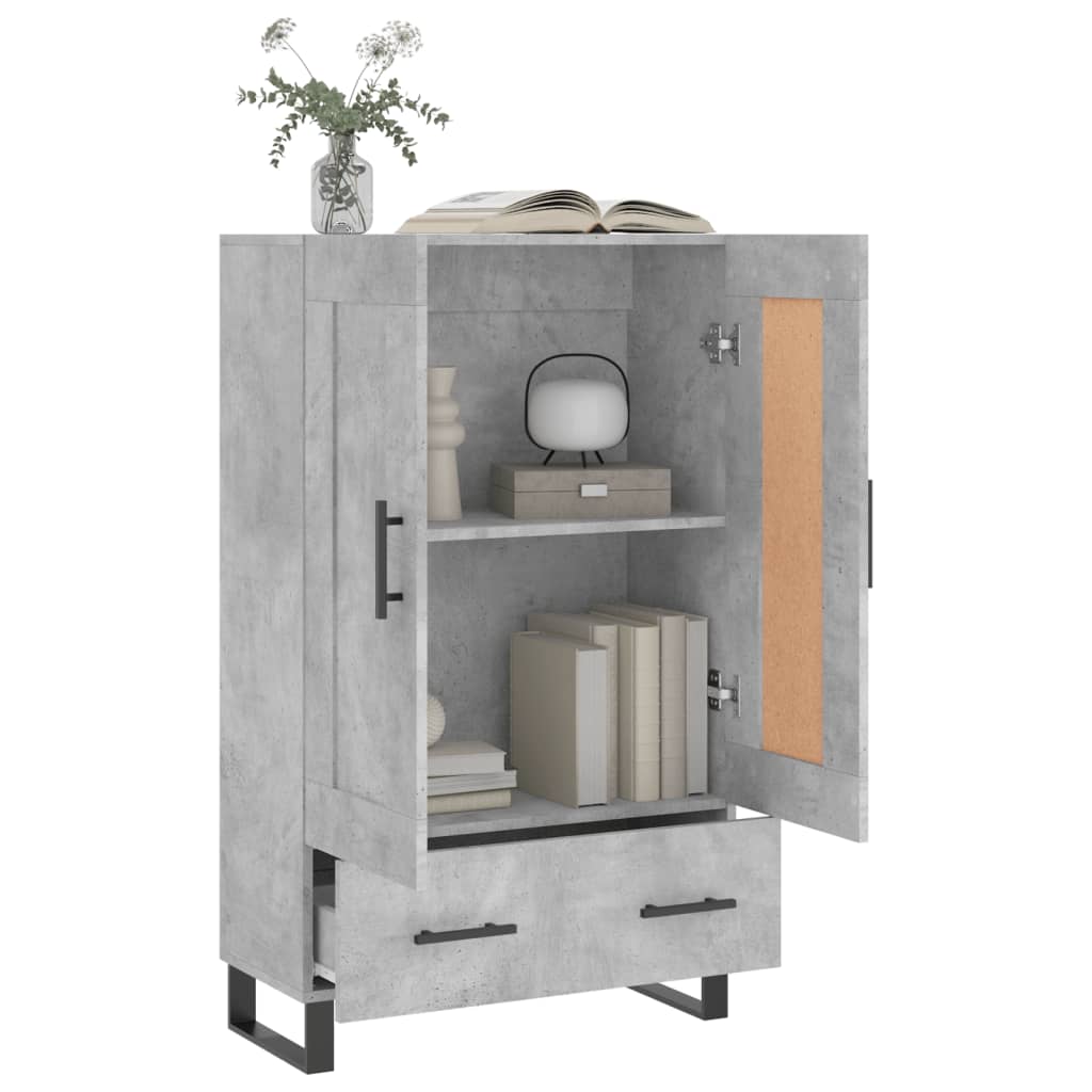 Dulap înalt, gri beton, 69,5x31x115 cm, lemn compozit GartenMobel Dekor