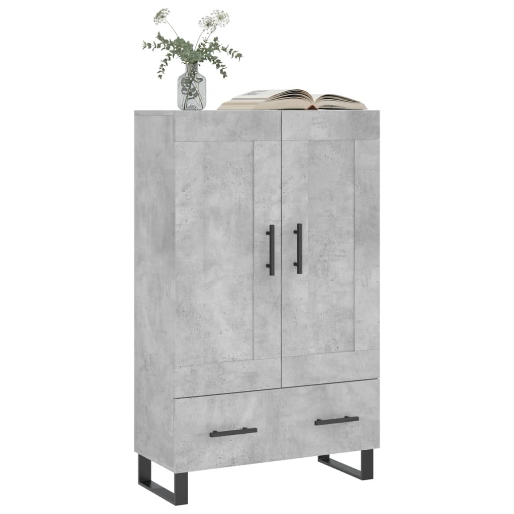 Dulap înalt, gri beton, 69,5x31x115 cm, lemn compozit GartenMobel Dekor