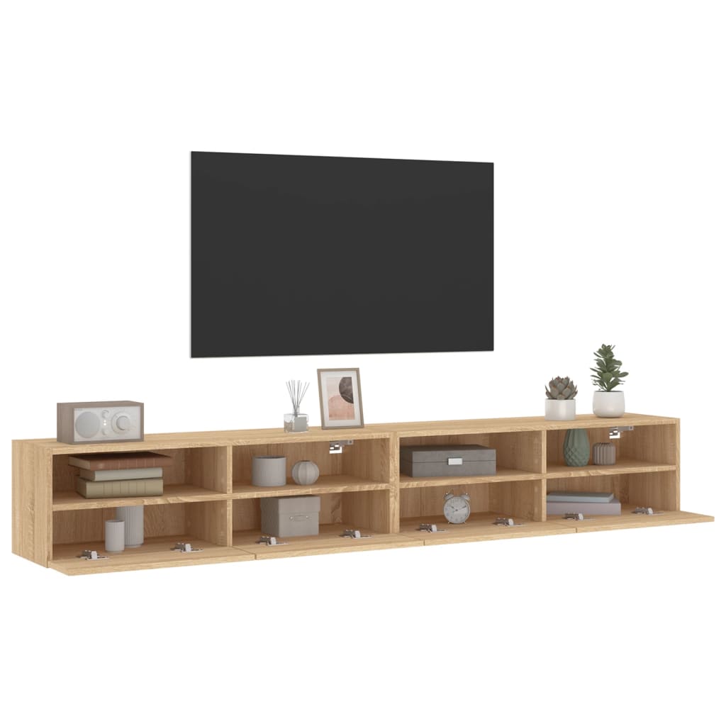 Dulapuri TV de perete 2 buc. stejar sonoma 100x30x30 cm lemn GartenMobel Dekor